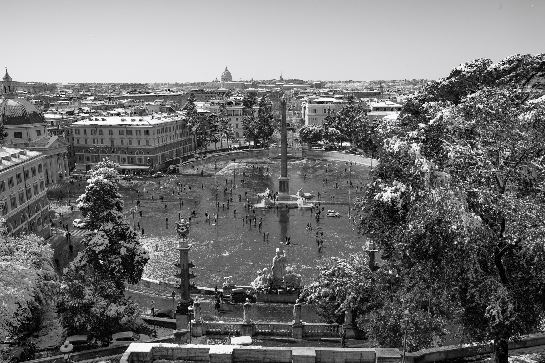 Neve a Piazza del Popolo